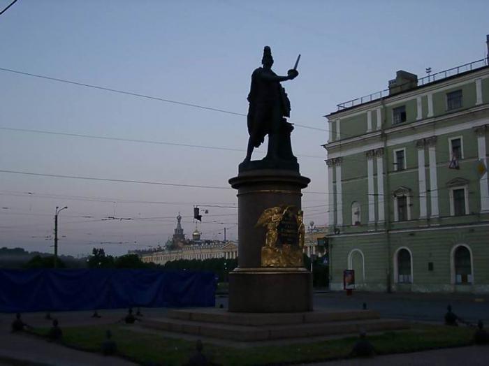 Monument til Suvorov A. V. i St. Petersburg